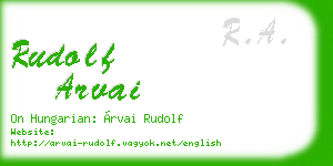 rudolf arvai business card