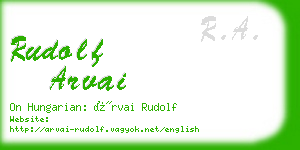 rudolf arvai business card